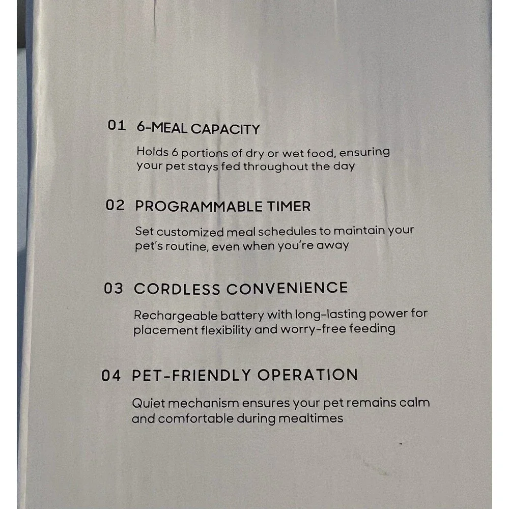 Sharper Image Smart 6 Meal Rechargeable Auto NovaFeeder Timer Pet Food Dispenser